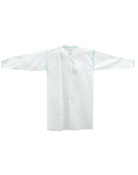 Disposable Lab Coats, Greenline Labcoats, 4 Snap Closure, Polypropylene, Elastic Wrists, Mandarin Collar, 50/Case 3XL