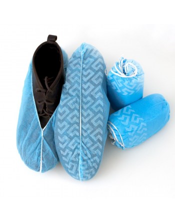 Disposable Shoe Covers, Barracuda Blue Polypropylene Shoe Cover, Anti-Skid, Rolled Dispensing