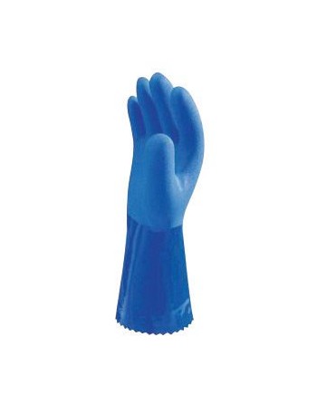 PVC Dipped Gloves, PVC Tripple Dippped 12" Blue Small 12x6