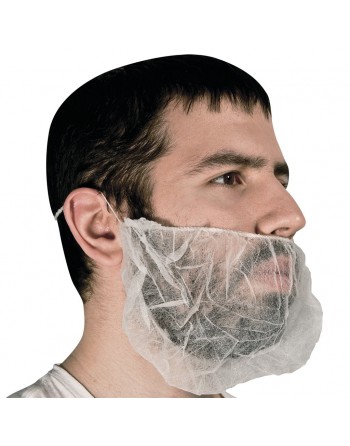 Beard Net, Beard Cover, Polypropylene, White 100/bg, 10 bg/cs,X-Large